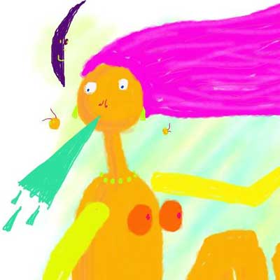 Darling, who is that? (Peter Dzogaba, acrylic colours on paper, 2013)