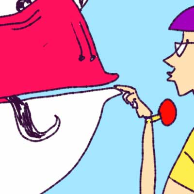 Don't open any unexpected box! (One Page graphic novels by Peter Dzogaba, acrylic colours on paper, 2014)