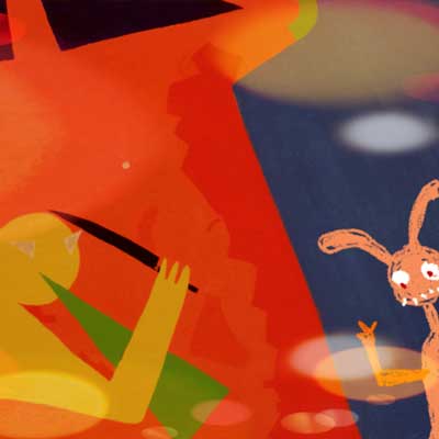 Black big knife of reality (Peter Dzogaba, acrylic colours on canvas, 2011)