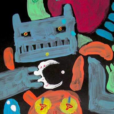 Ice-Cream Battle: You can win, but not now! (Peter Dzogaba, acrylic colours on paper, 2012)