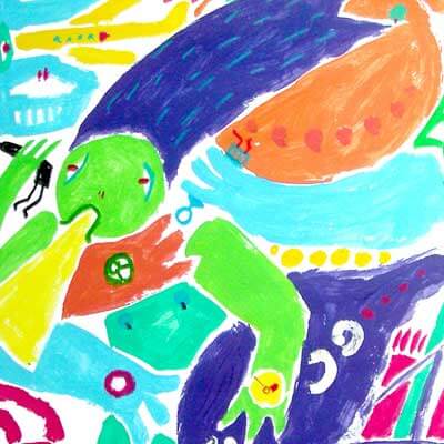 Lost in Love (Peter Dzogaba, acrylic colours on paper, 2012)